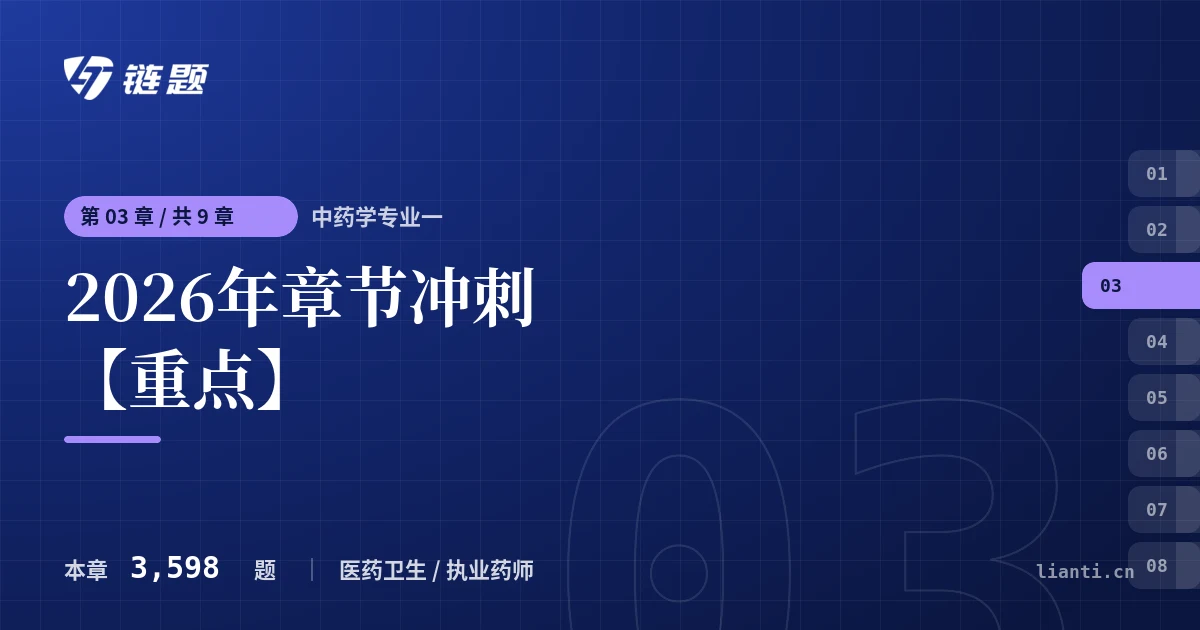 中药学专业一 2026年章节冲刺【重点】章节封面