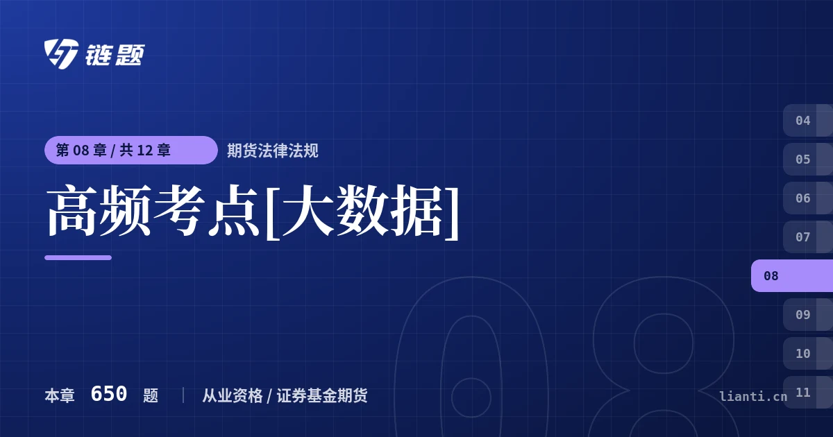 期货法律法规 高频考点[大数据]章节封面