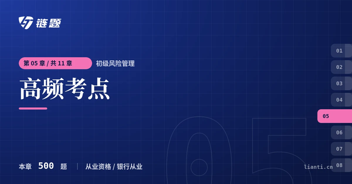 初级风险管理 高频考点章节封面
