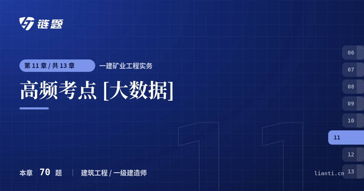 一建矿业工程实务 高频考点 [大数据]章节封面