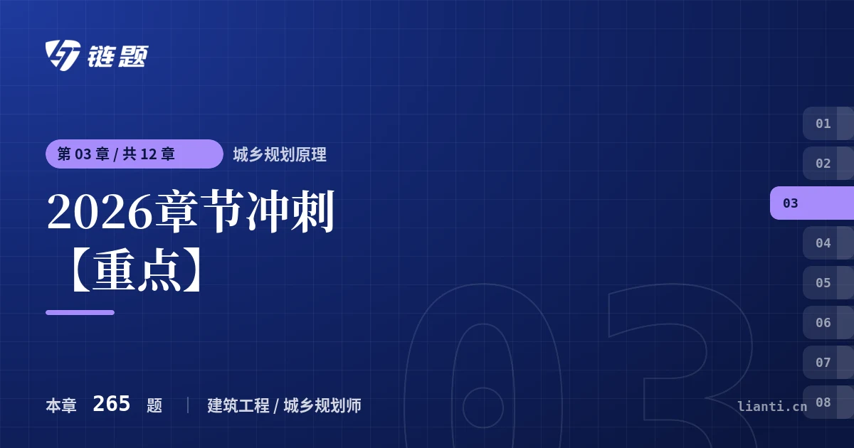 城乡规划原理 2026章节冲刺【重点】章节封面