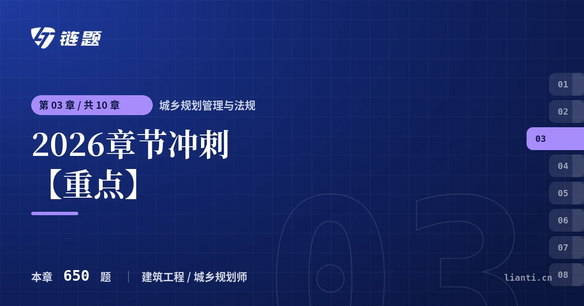 城乡规划管理与法规 2026章节冲刺【重点】章节封面