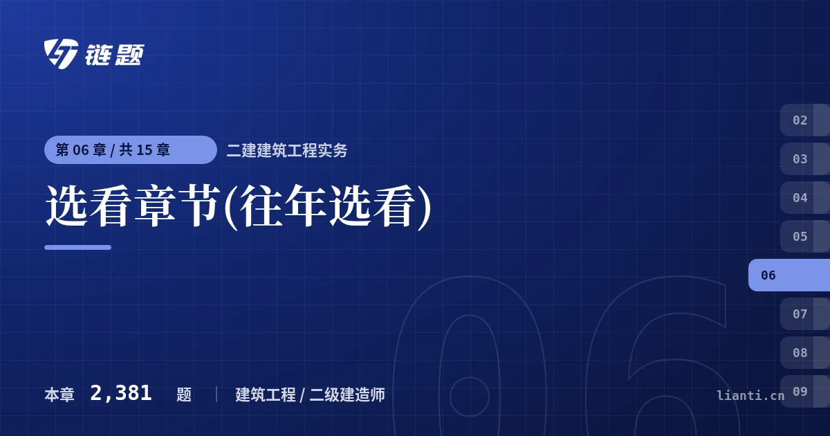 二建建筑工程实务 选看章节(往年选看)章节封面