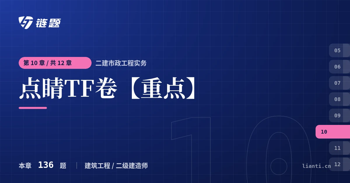 二建市政工程实务 点睛TF卷【重点】章节封面
