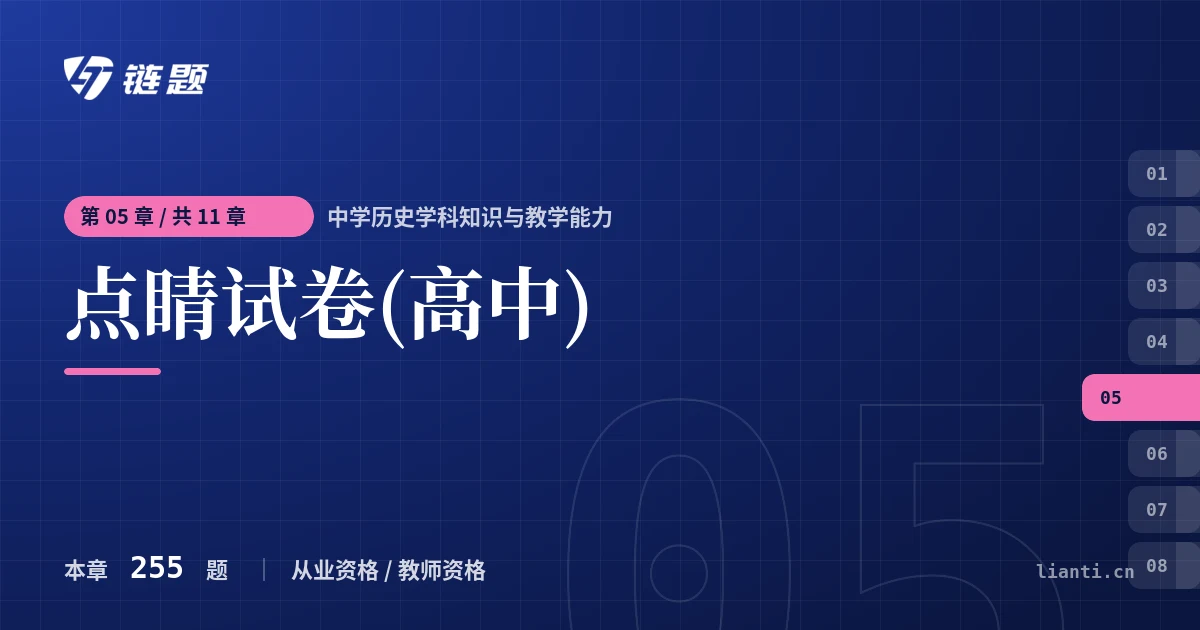 中学历史学科知识与教学能力 点睛试卷(高中)章节封面