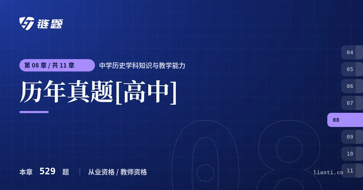 中学历史学科知识与教学能力 历年真题[高中]章节封面