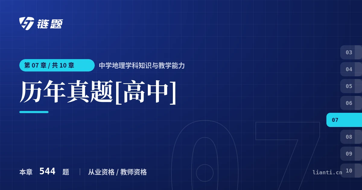 中学地理学科知识与教学能力 历年真题[高中]章节封面