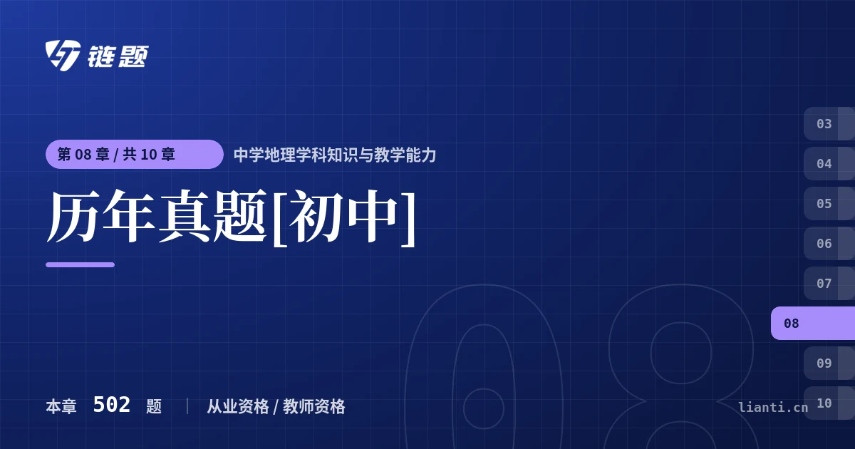 中学地理学科知识与教学能力 历年真题[初中]章节封面