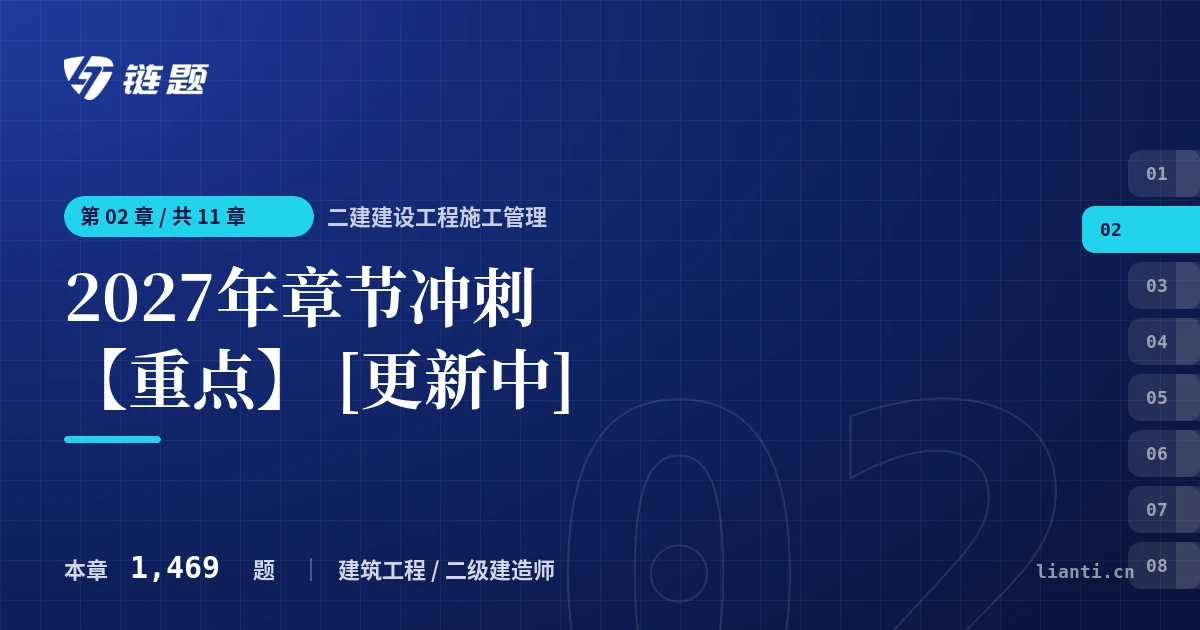 二建建设工程施工管理 2027年章节冲刺【重点】 [更新中]章节封面
