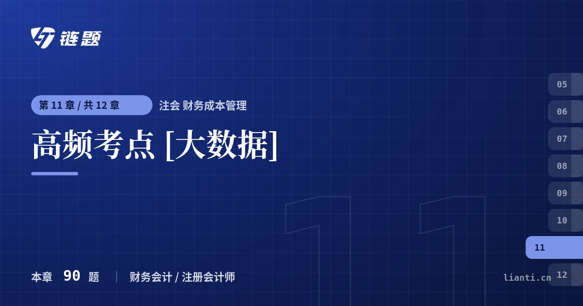 注会 财务成本管理 高频考点 [大数据]章节封面