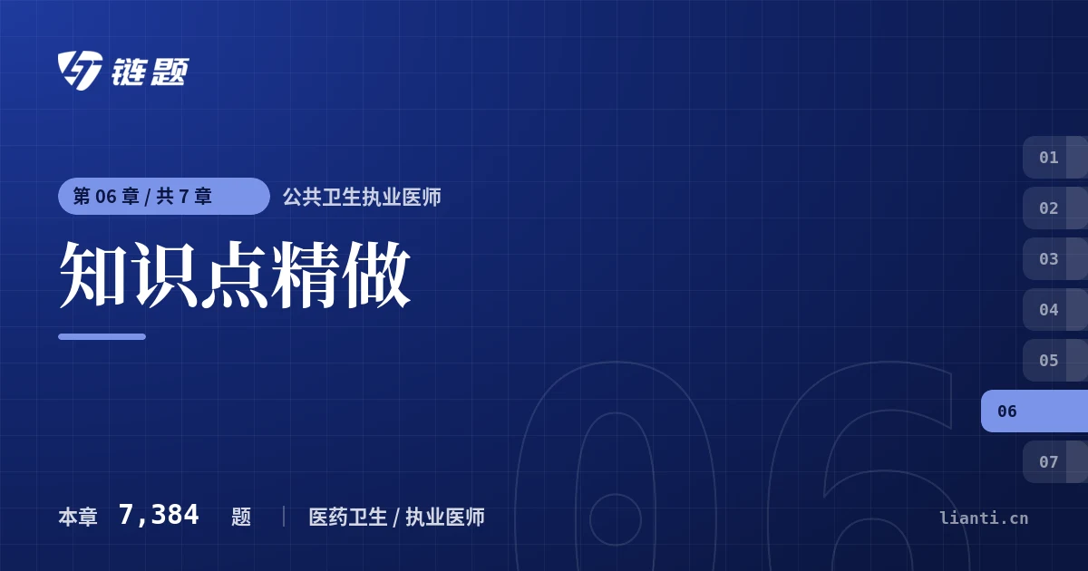 公共卫生执业医师 知识点精做章节封面