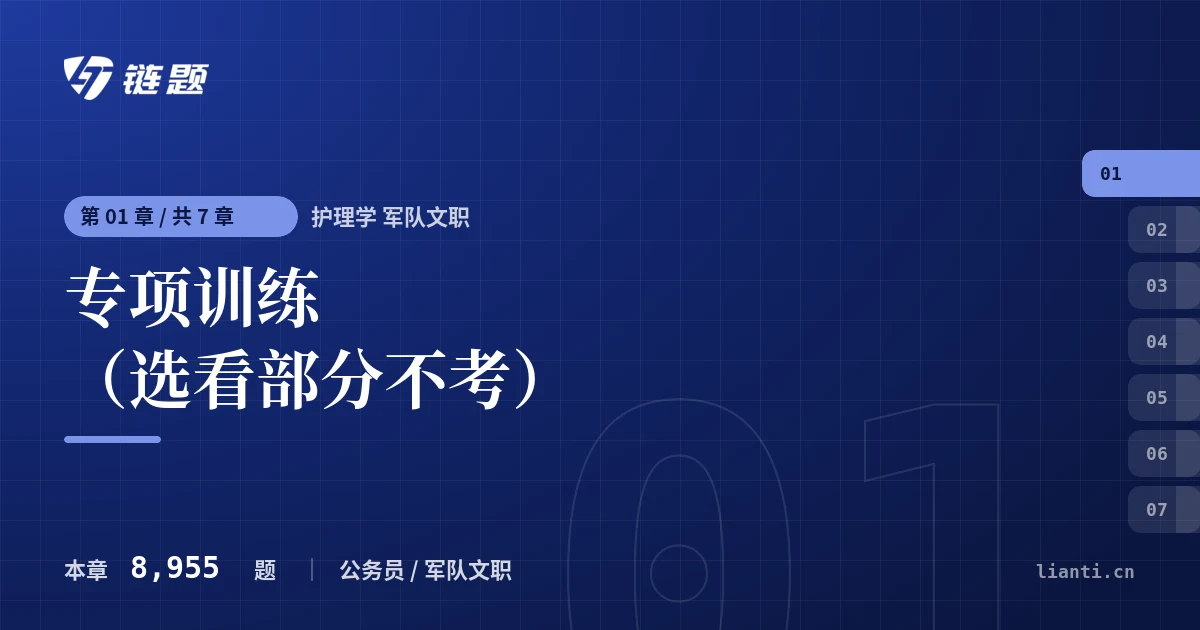 护理学 军队文职 专项训练（选看部分不考）章节封面