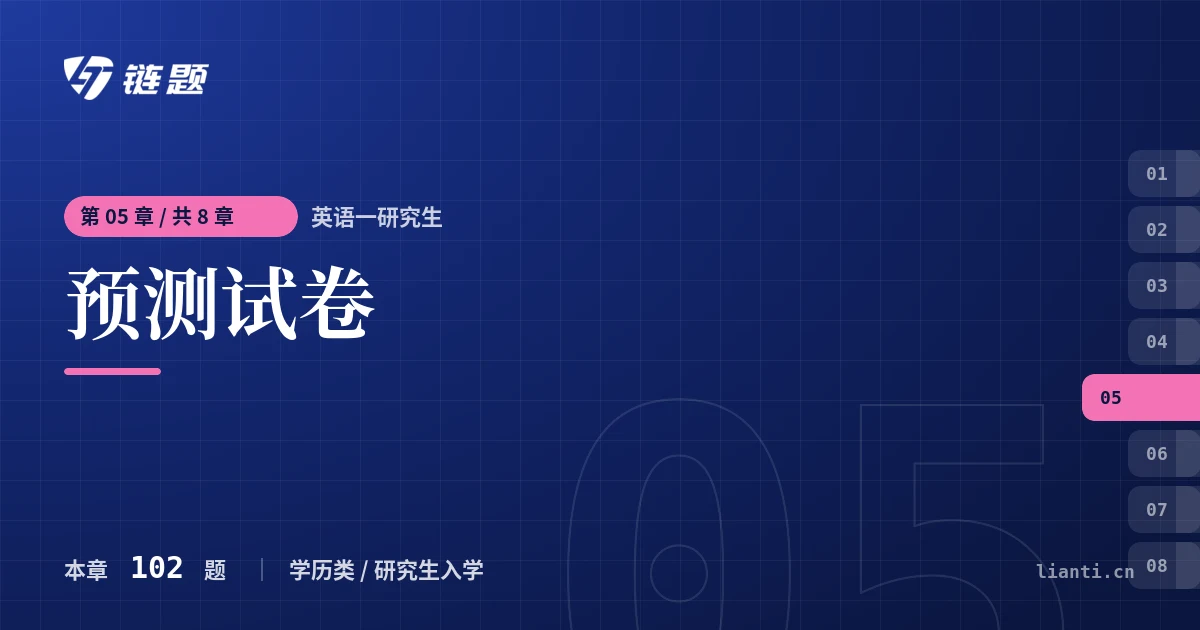 英语一研究生 预测试卷章节封面