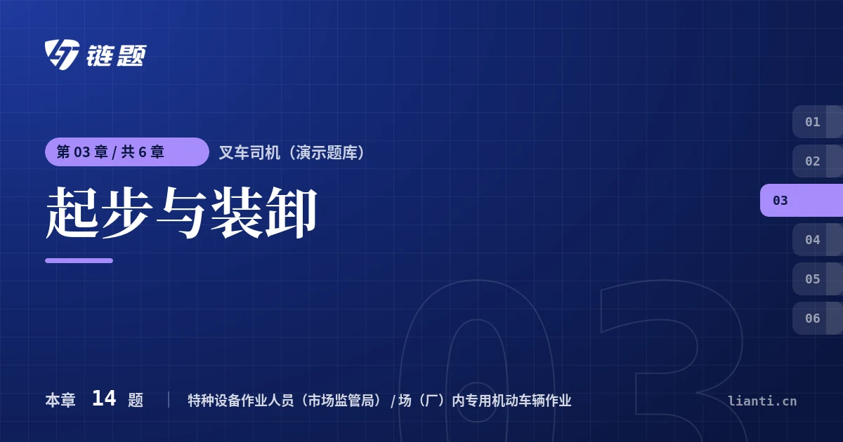 叉车司机（演示题库） 起步与装卸章节封面